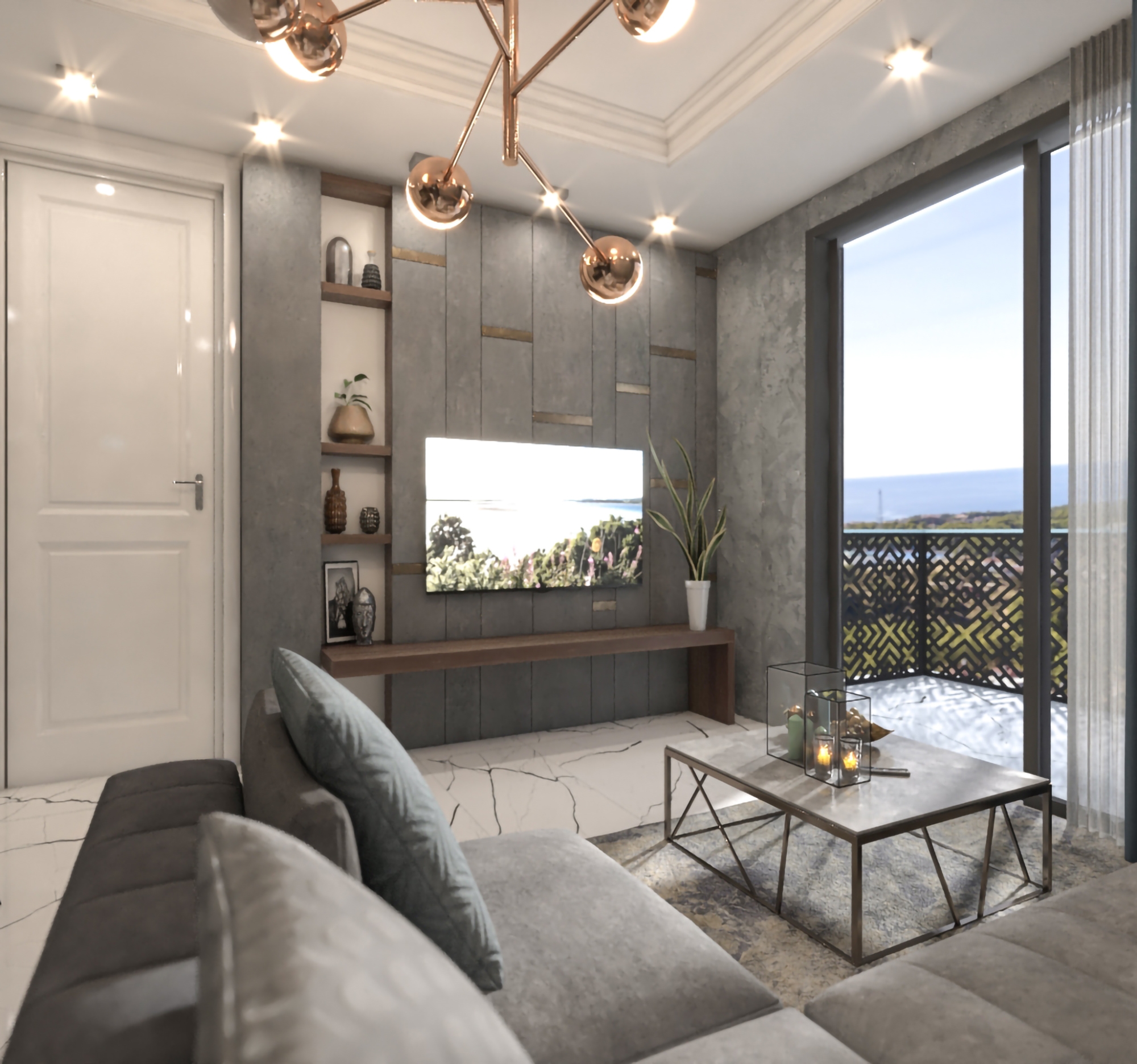 Luxuriöses 1+1 Apartment mit Meerblick und Bergblick in Alanya - Avsallar