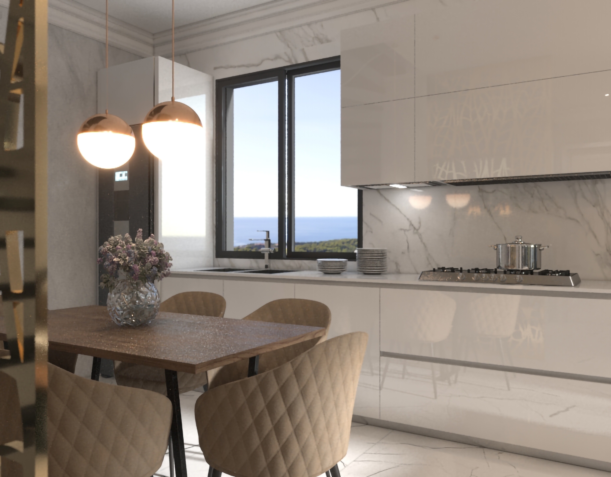 Luxuriöses 1+1 Apartment mit Meerblick und Bergblick in Alanya - Avsallar