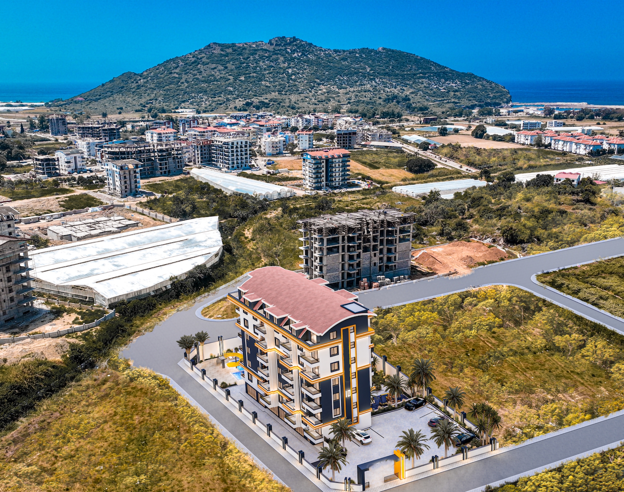 Luksus 1+1 Lejlighed med Bjergudsigt i Gazipasa, Alanya