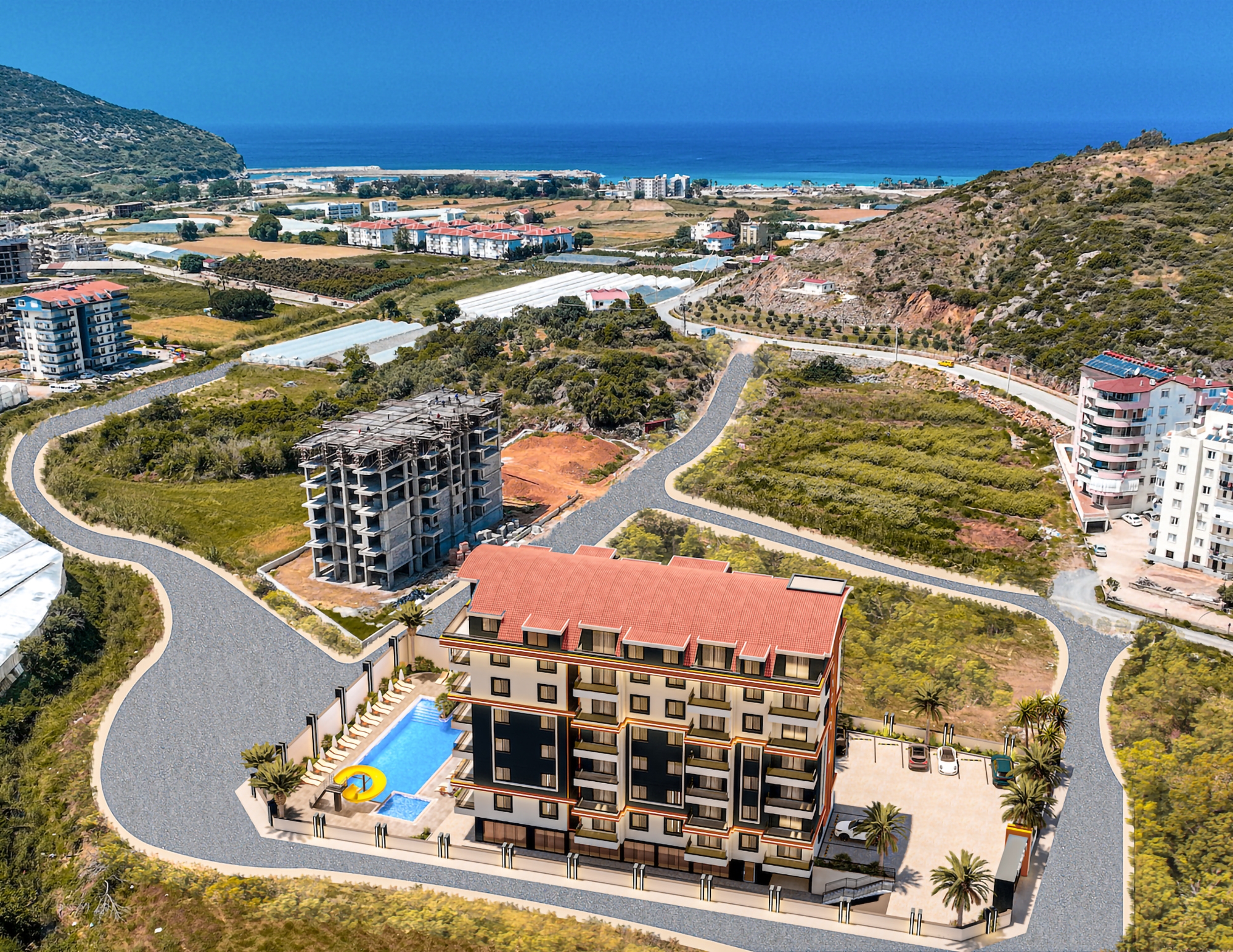 Luksus 1+1 Lejlighed med Bjergudsigt i Gazipasa, Alanya