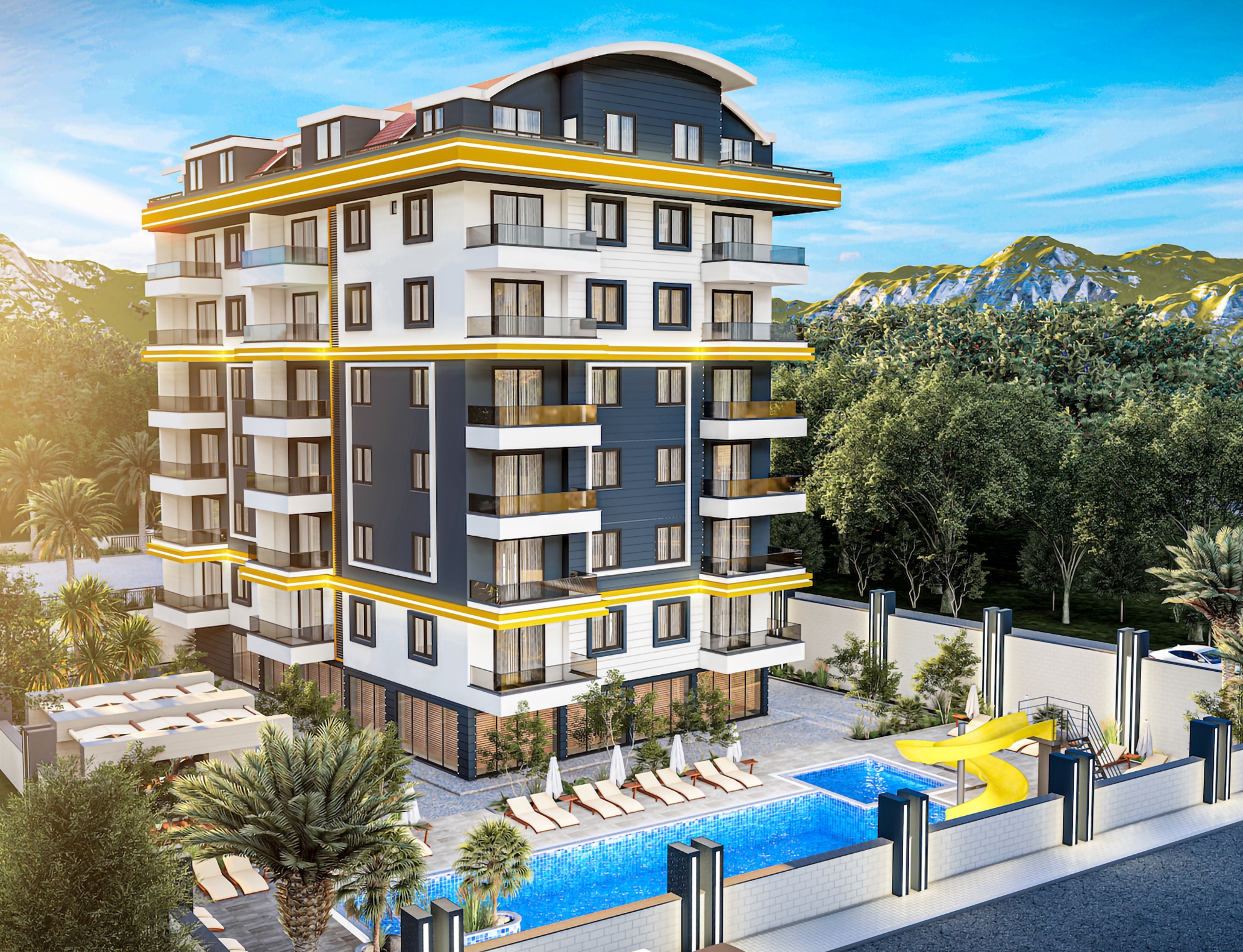 Luksus 1+1 Lejlighed med Bjergudsigt i Gazipasa, Alanya