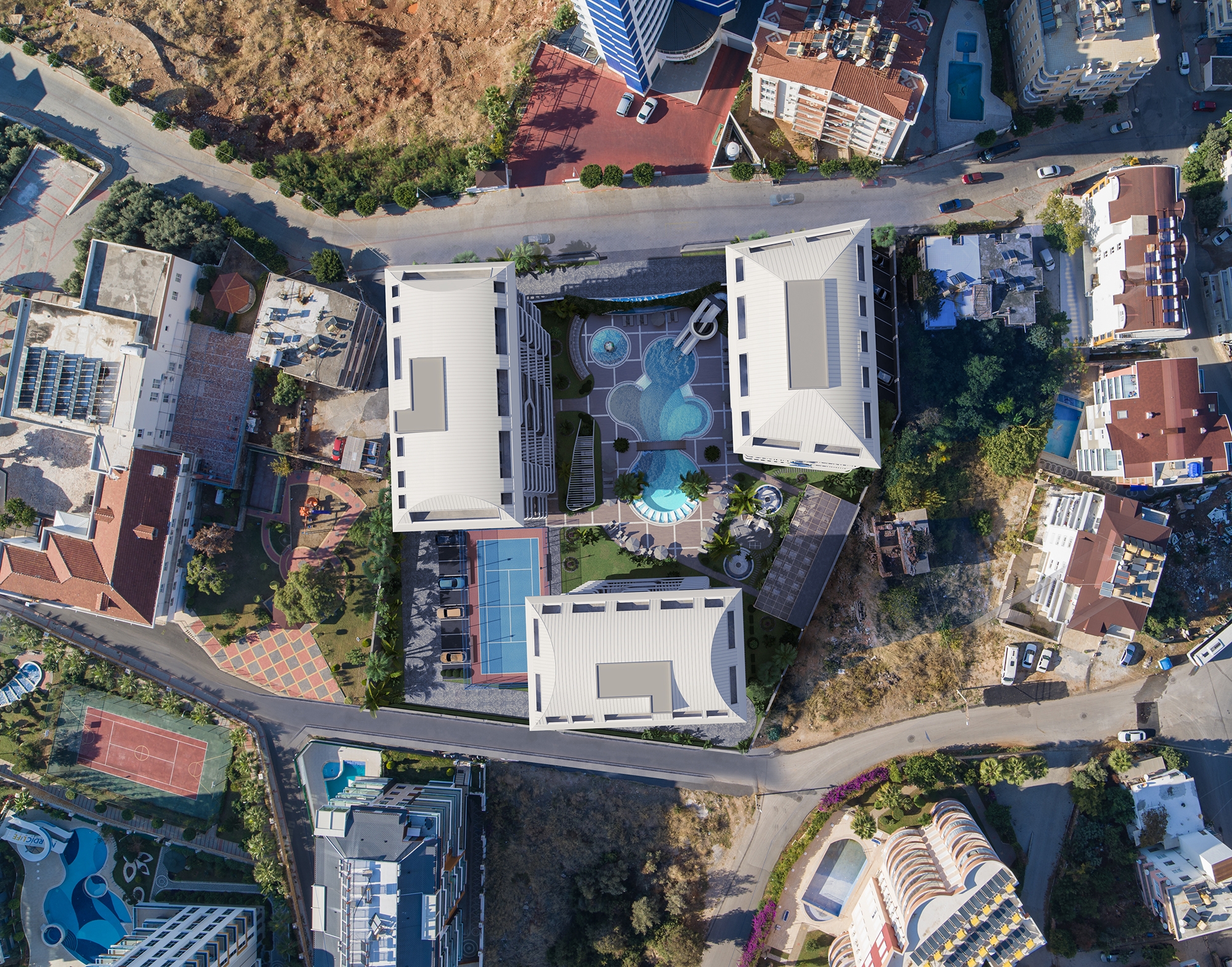 Ylellinen 1+1 Huoneisto meri- ja linna-näköalalla, Alanya Tosmur
