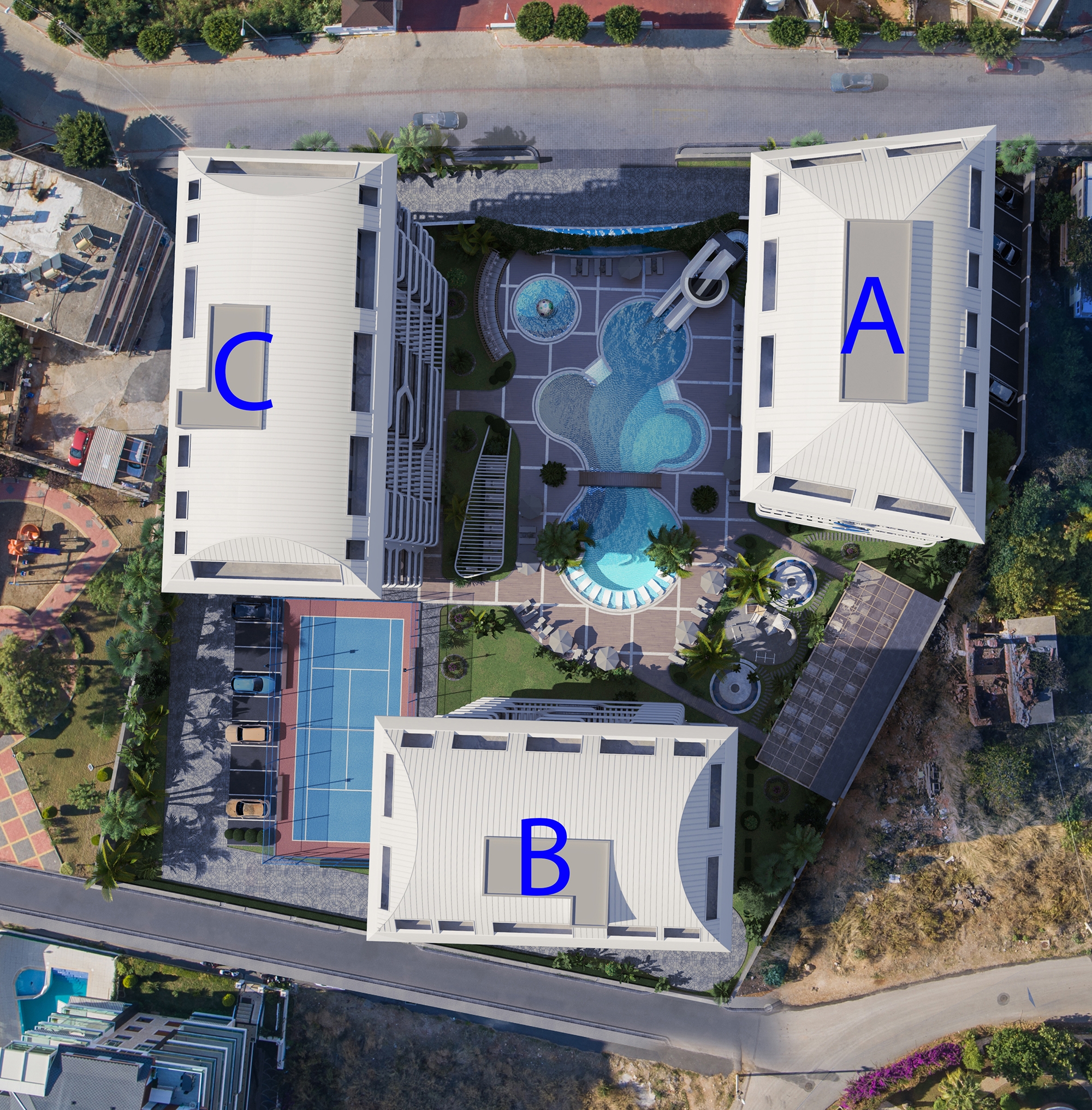 Ylellinen 1+1 Huoneisto meri- ja linna-näköalalla, Alanya Tosmur