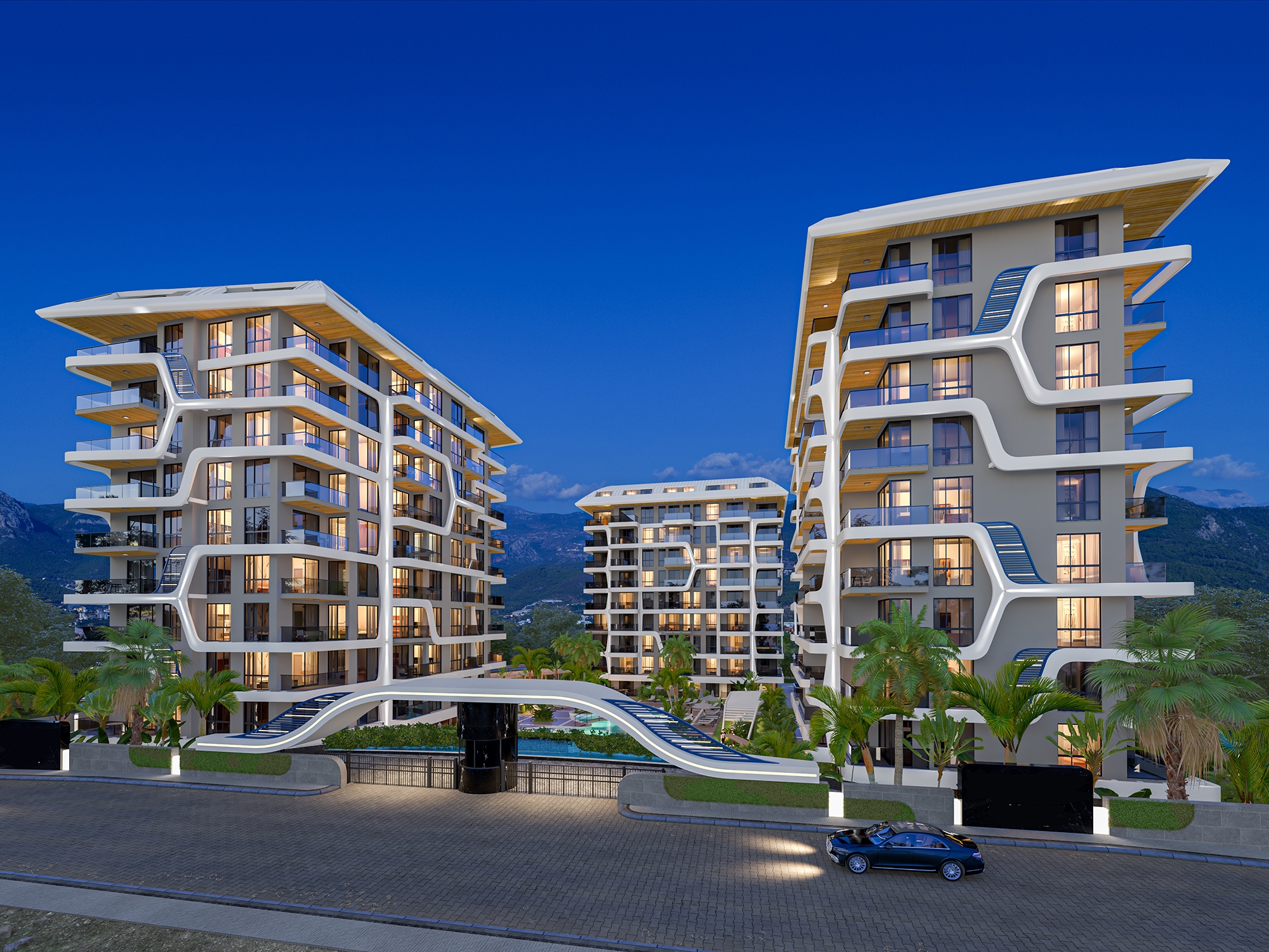Ylellinen 1+1 Huoneisto meri- ja linna-näköalalla, Alanya Tosmur