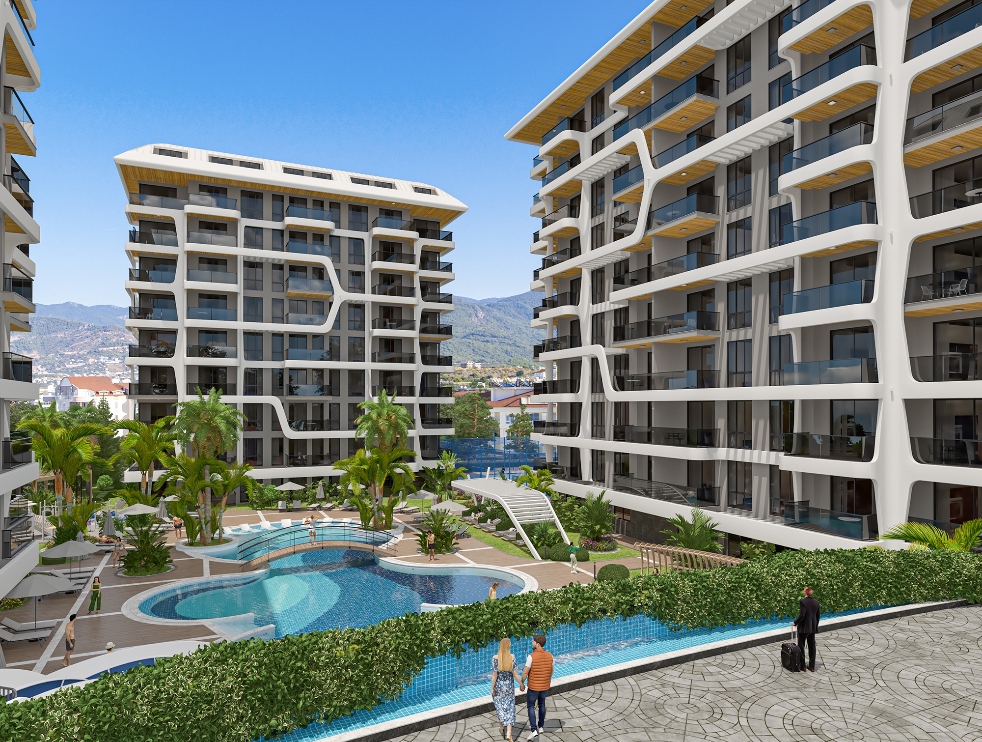 Ylellinen 1+1 Huoneisto meri- ja linna-näköalalla, Alanya Tosmur