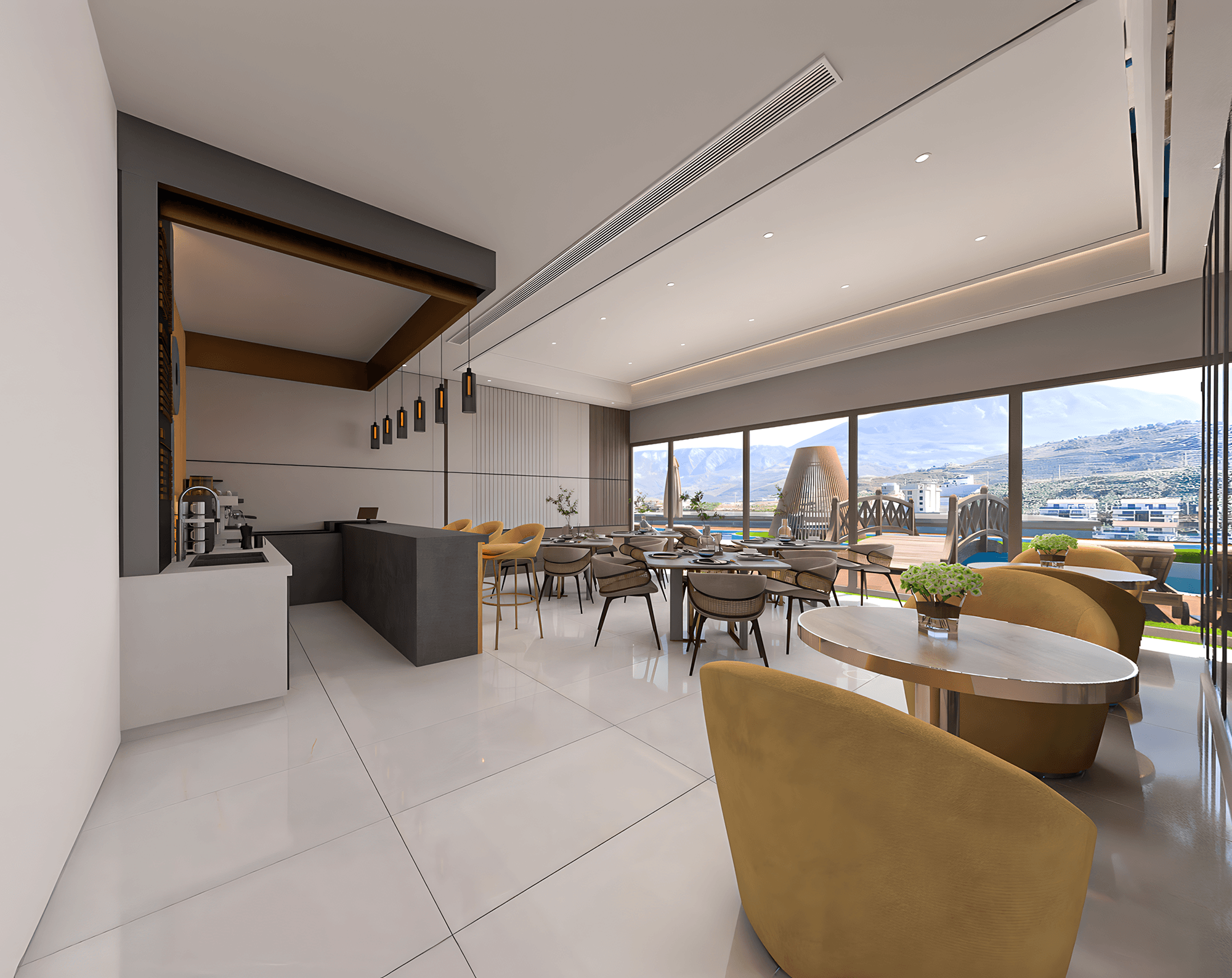 Luxuriöses 1+1 Apartment mit Meerblick und Bergblick in Kargicak