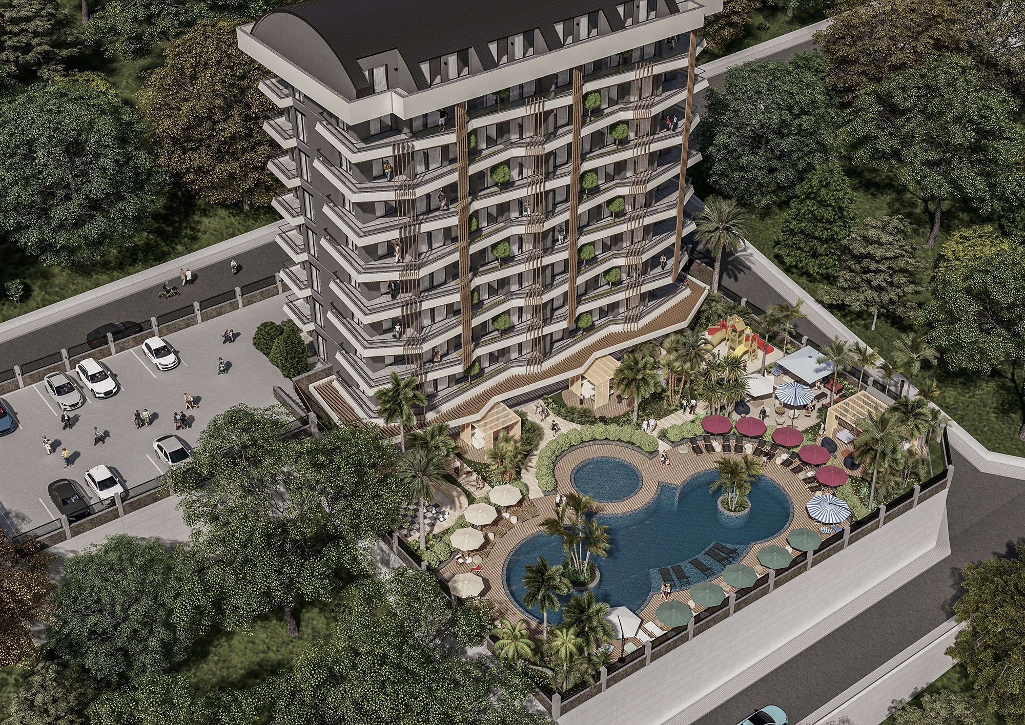 Luksus 1+1 Lejlighed med Bjergudsigt i Demirtas, Alanya