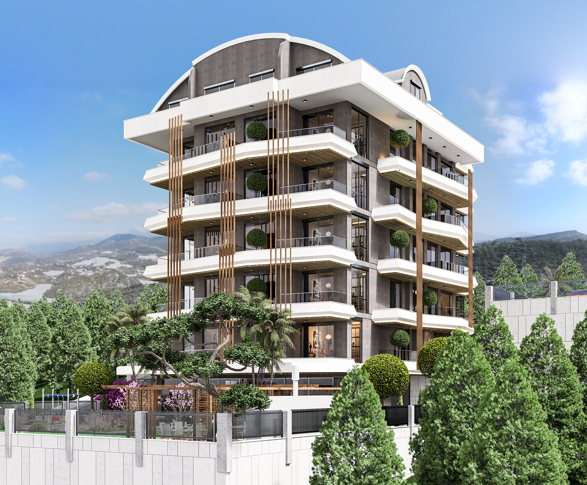 Luksus 1+1 Lejlighed med Bjergudsigt i Demirtas, Alanya