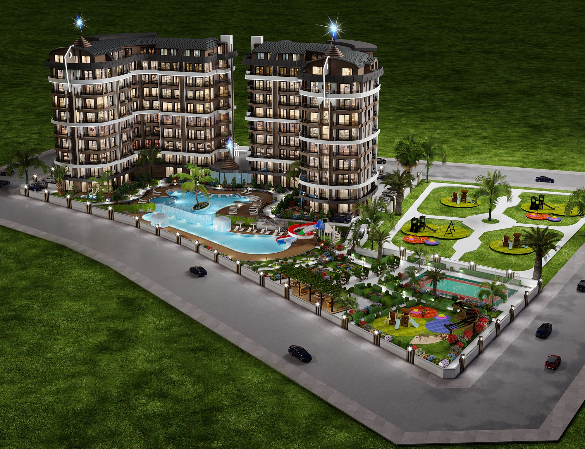 Luxuriöses 1+1 Apartment mit Meerblick und Bergblick, Alanya - Payallar