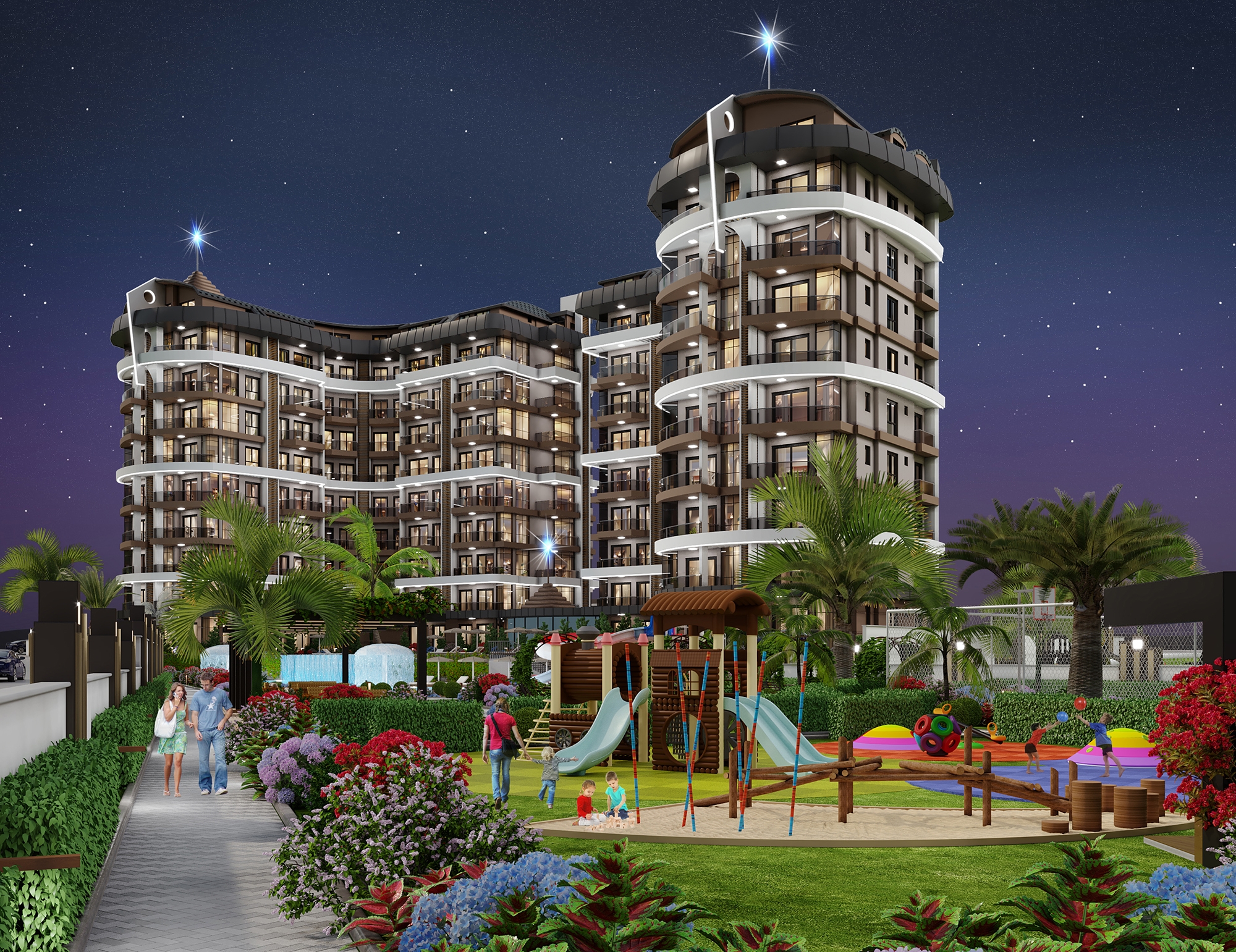 Luxuriöses 1+1 Apartment mit Meerblick und Bergblick, Alanya - Payallar