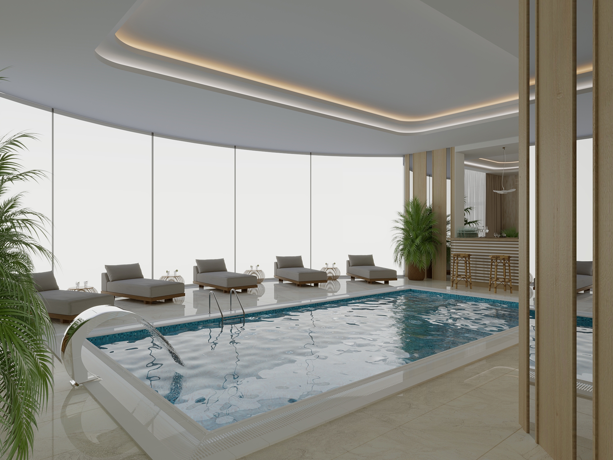 Luxuriöses 1+1 Apartment mit Meerblick und Bergblick, Alanya - Payallar