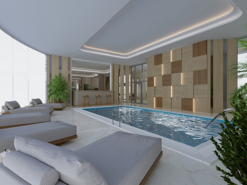 Luxuriöses 1+1 Apartment mit Meerblick und Bergblick, Alanya - Payallar