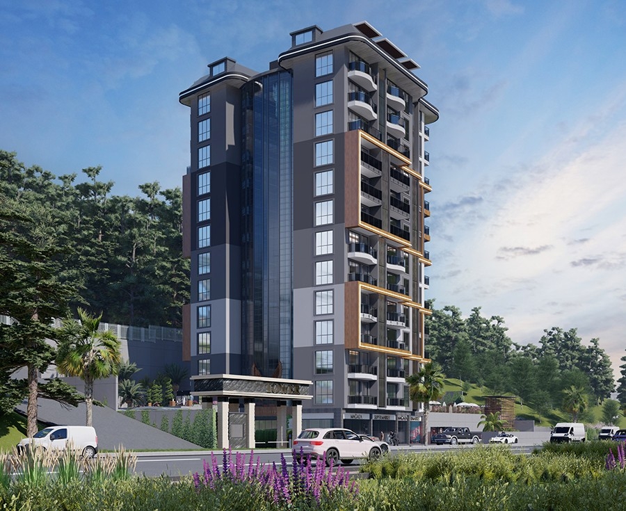 Luxuriöse 1+1 Wohnung mit atemberaubendem Meerblick und Bergblick, Alanya