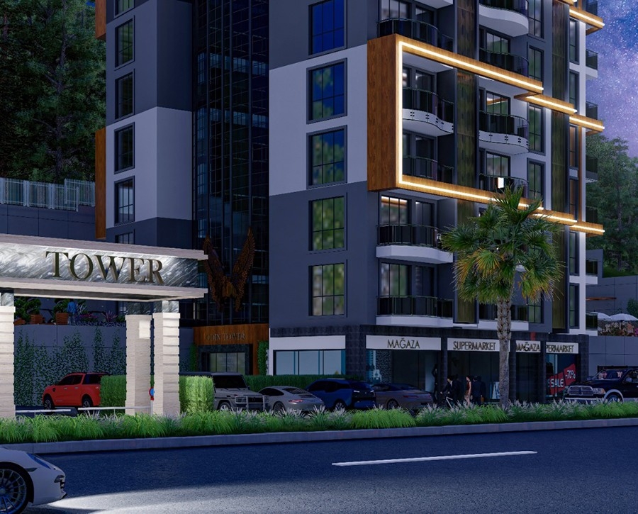 Luxuriöse 1+1 Wohnung mit atemberaubendem Meerblick und Bergblick, Alanya