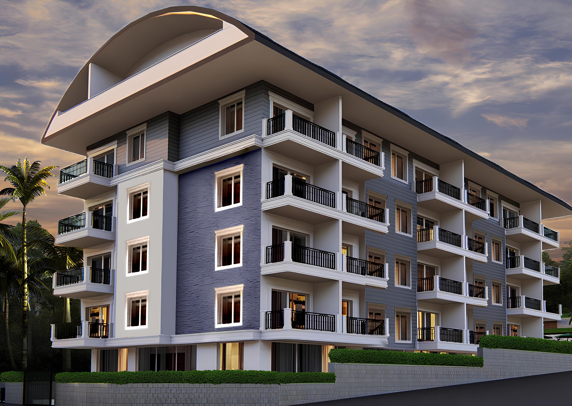 Fantastisk 1+1 Lejlighed med Hav- og Slotsudsigt, Alanya - Konakli
