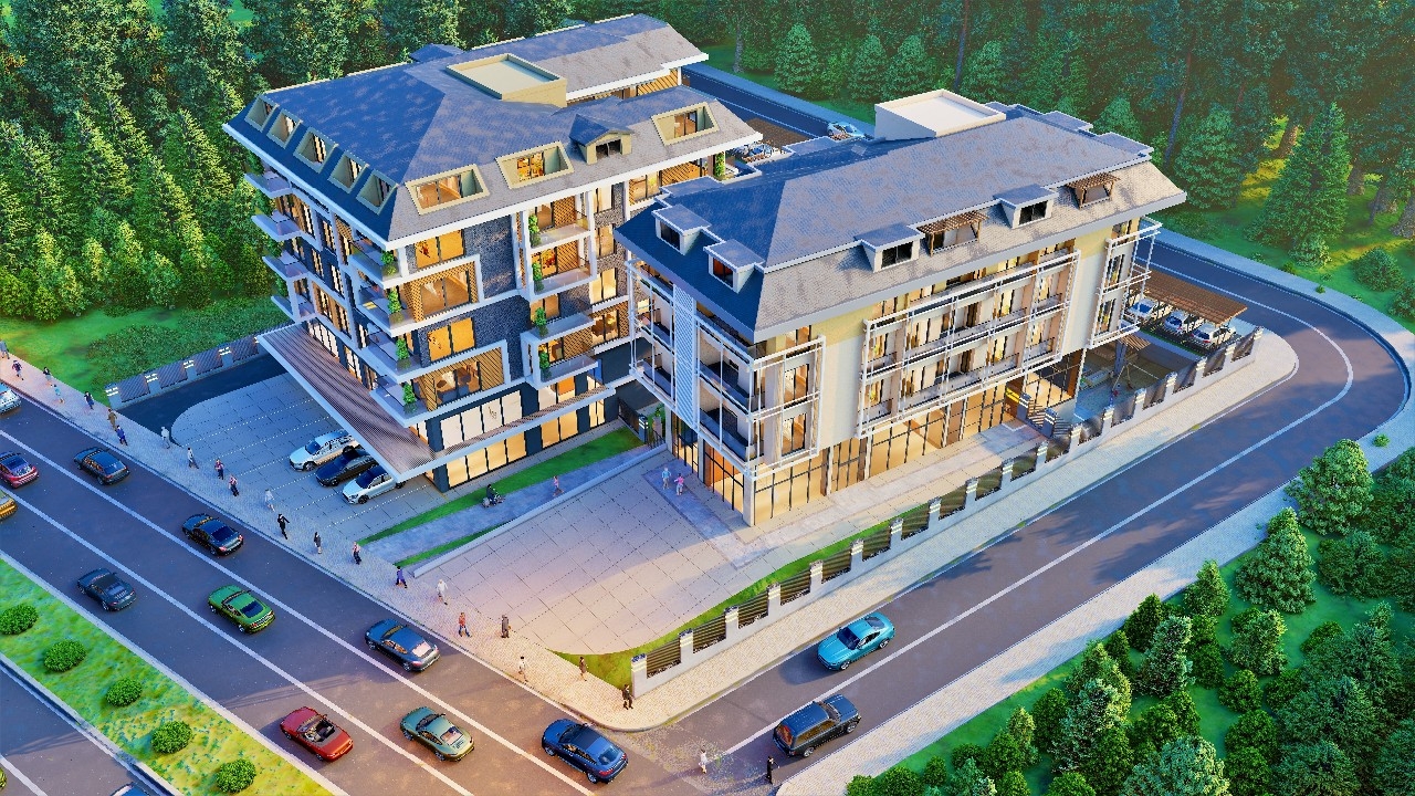 Luxury 2+1 Apartment with Mountain View in Alanya Center