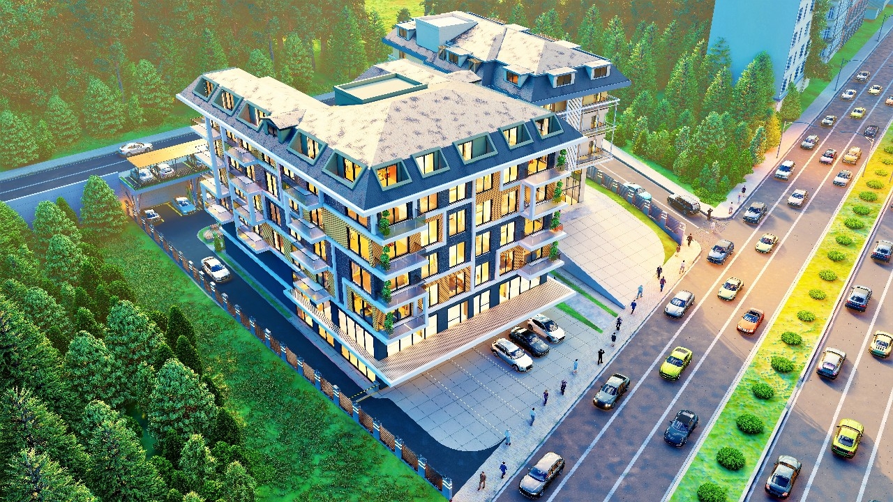 Luxury 2+1 Apartment with Mountain View in Alanya Center