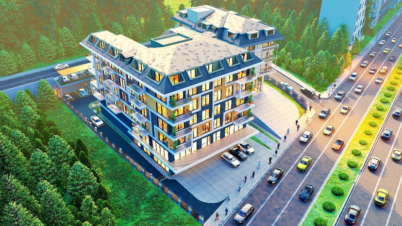 Luxury 2+1 Apartment with Mountain View in Alanya Center