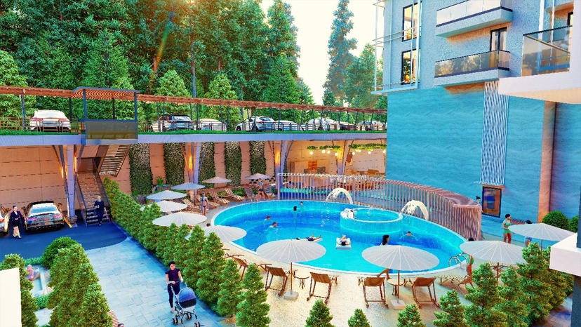 Luxury 2+1 Apartment with Mountain View in Alanya Center