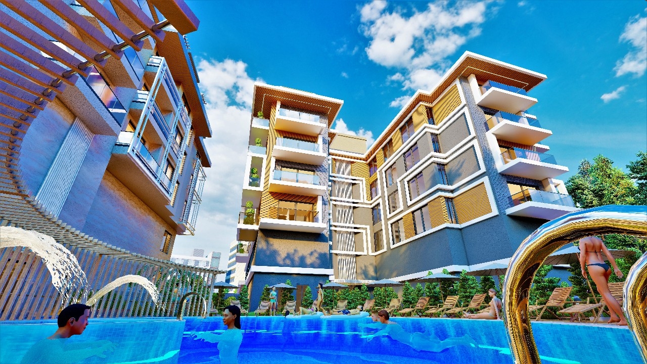 Luxury 2+1 Apartment with Mountain View in Alanya Center