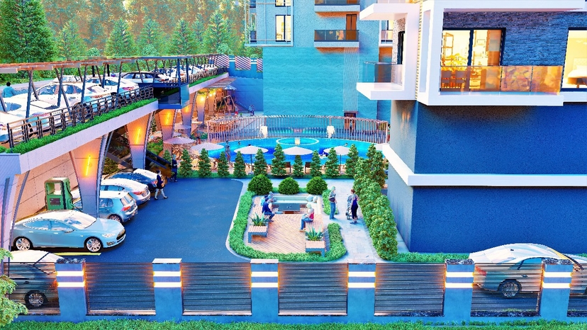 Luxury 2+1 Apartment with Mountain View in Alanya Center