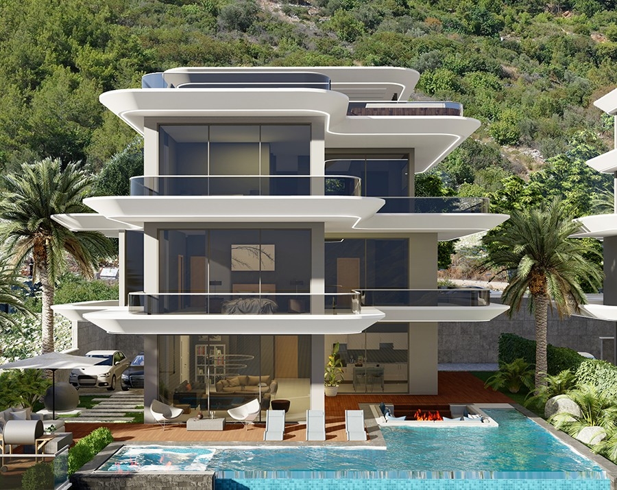 Luxurious 5+1 Villa with Stunning Views in Alanya-Bektas