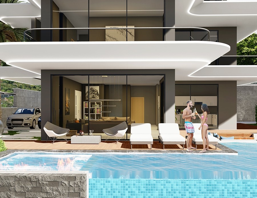 Luxurious 5+1 Villa with Stunning Views in Alanya-Bektas