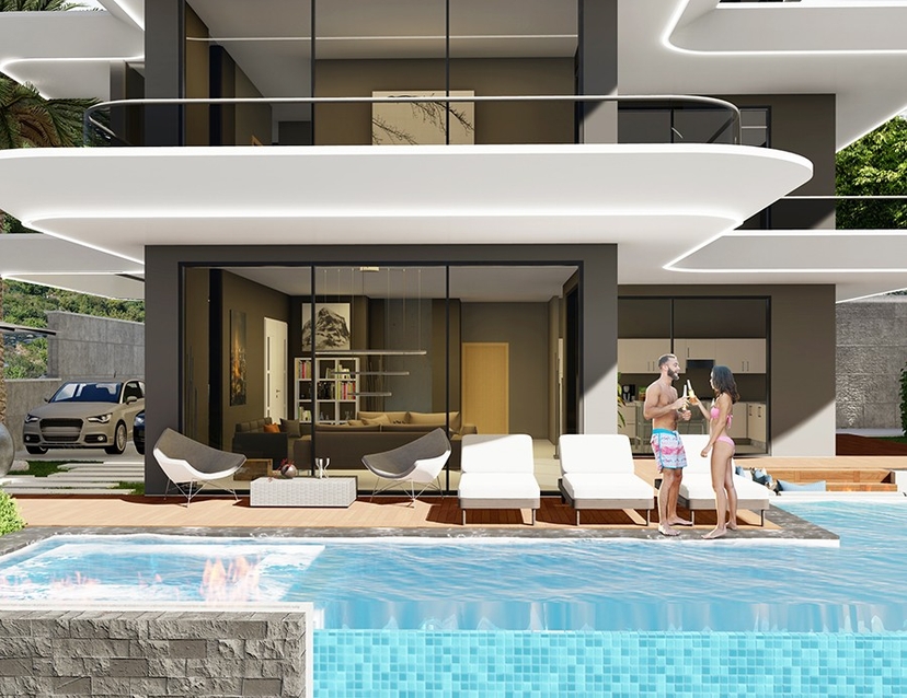 Luxurious 5+1 Villa with Stunning Views in Alanya-Bektas