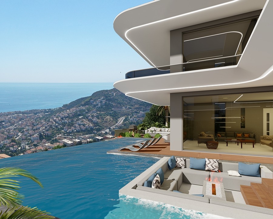 Luxurious 5+1 Villa with Stunning Views in Alanya-Bektas