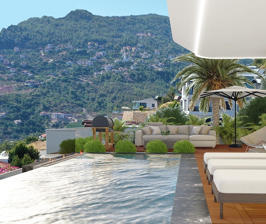 Luxurious 5+1 Villa with Stunning Views in Alanya-Bektas
