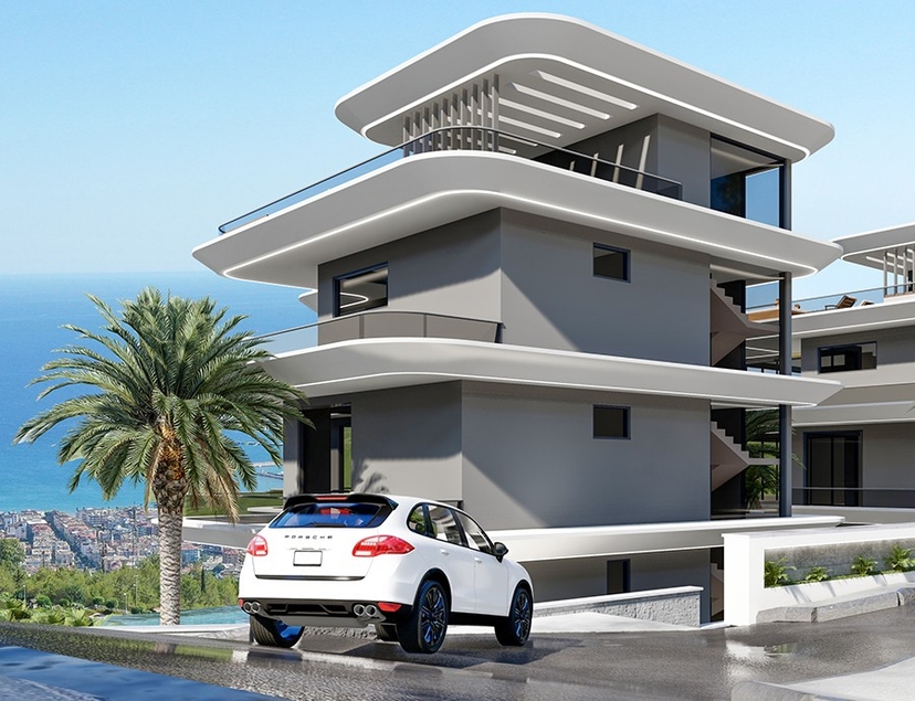Luxurious 5+1 Villa with Stunning Views in Alanya-Bektas
