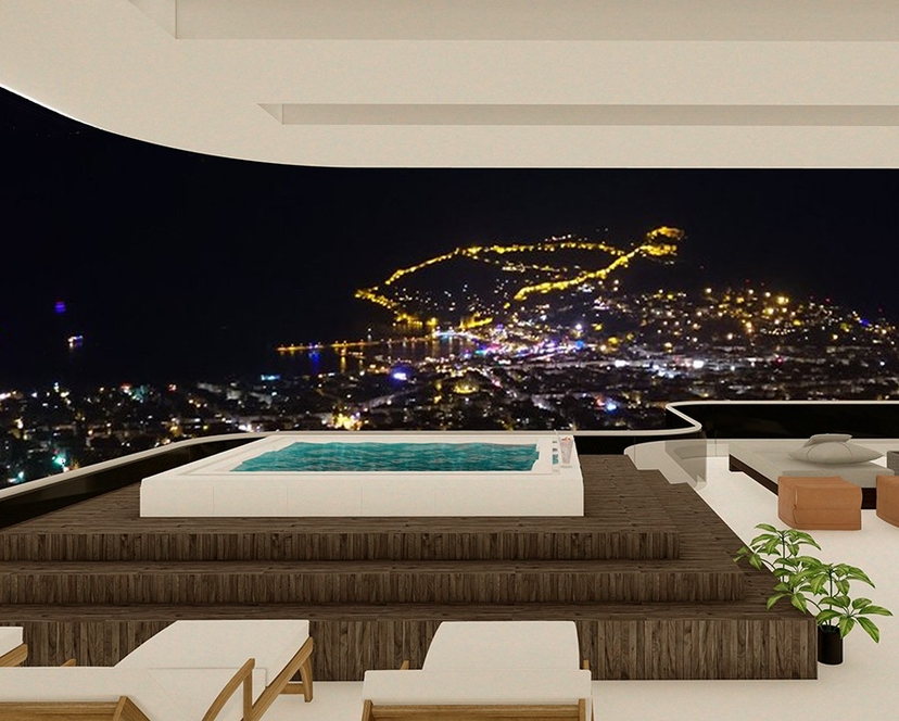 Luxurious 5+1 Villa with Stunning Views in Alanya-Bektas