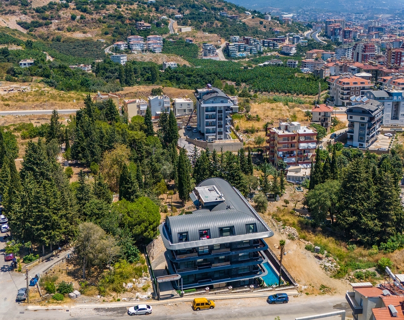 Luksus 1+1 Lejlighed med Hav- og Slotudsigt i Hasbahce, Alanya