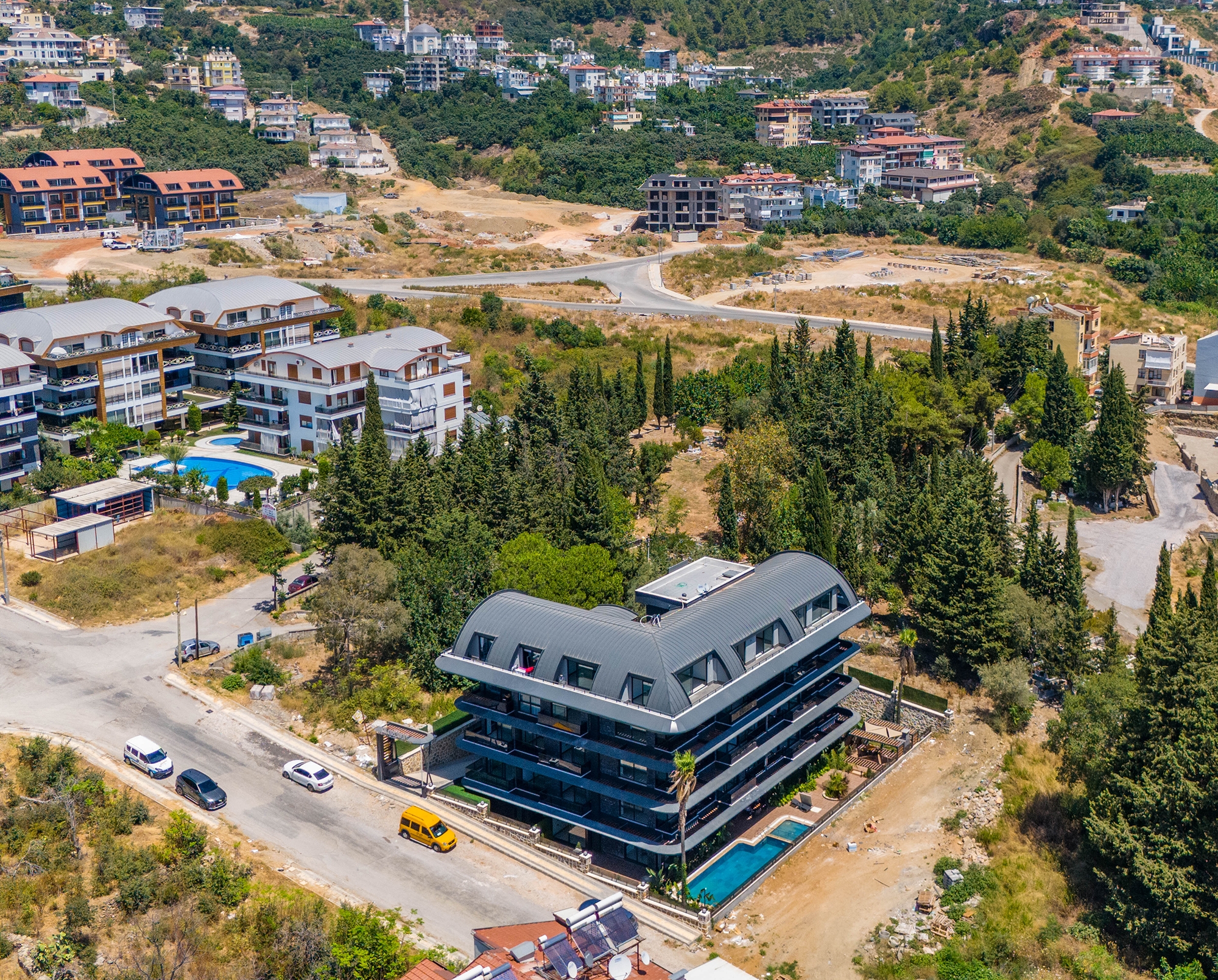 Luksus 1+1 Lejlighed med Hav- og Slotudsigt i Hasbahce, Alanya