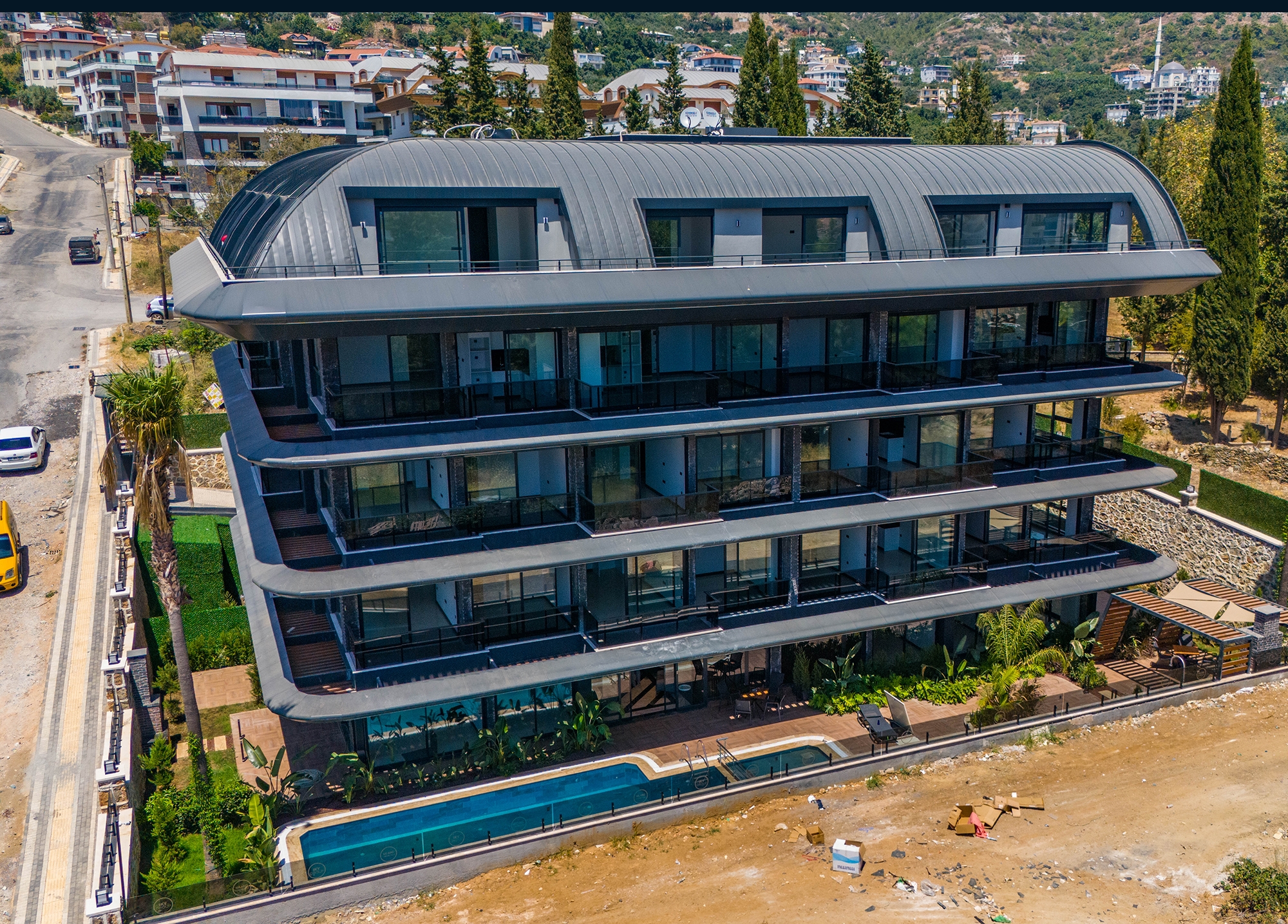 Luksus 1+1 Lejlighed med Hav- og Slotudsigt i Hasbahce, Alanya