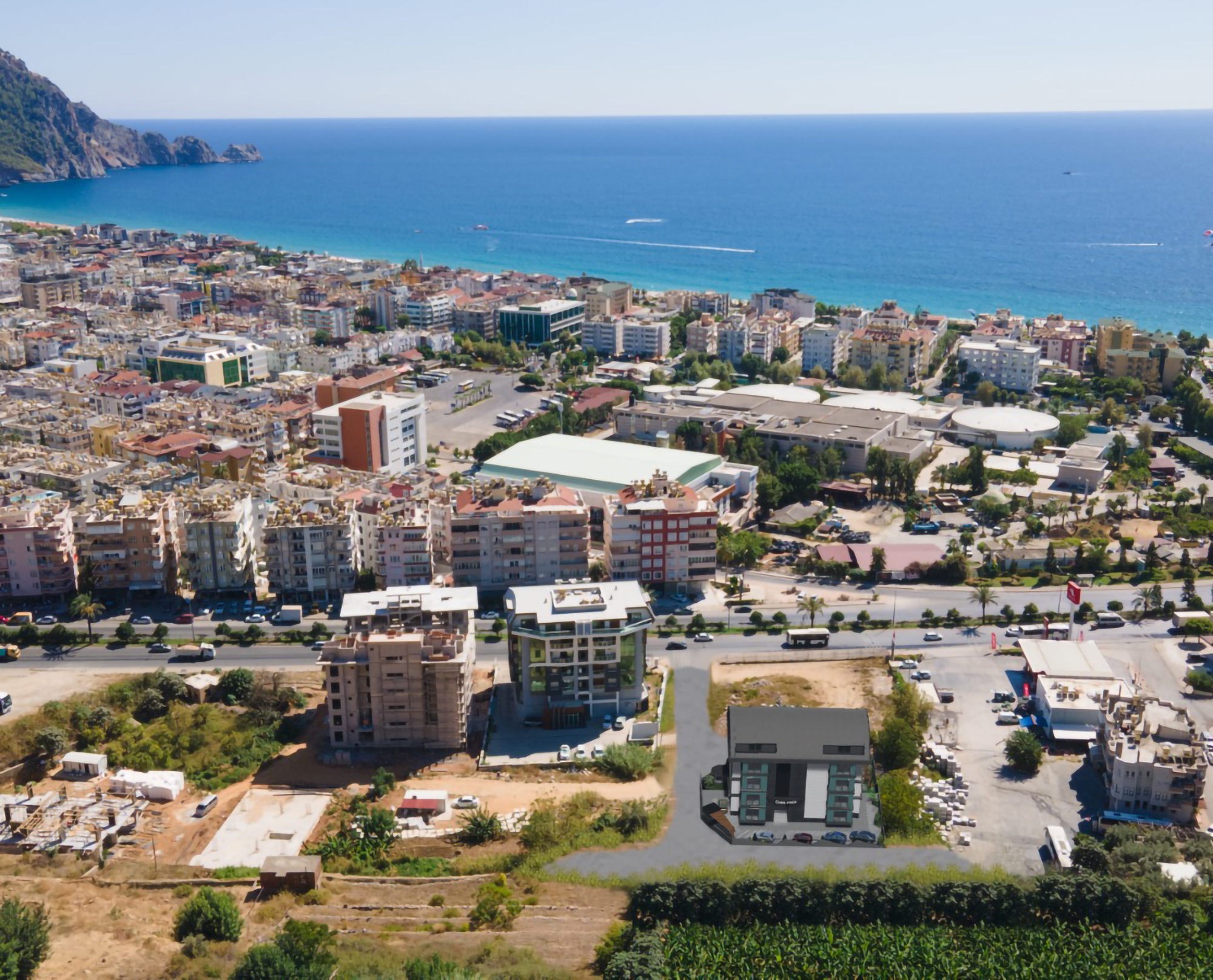 1+1 Leilighet med Fantastisk Utsikt i Alanya Sentrum