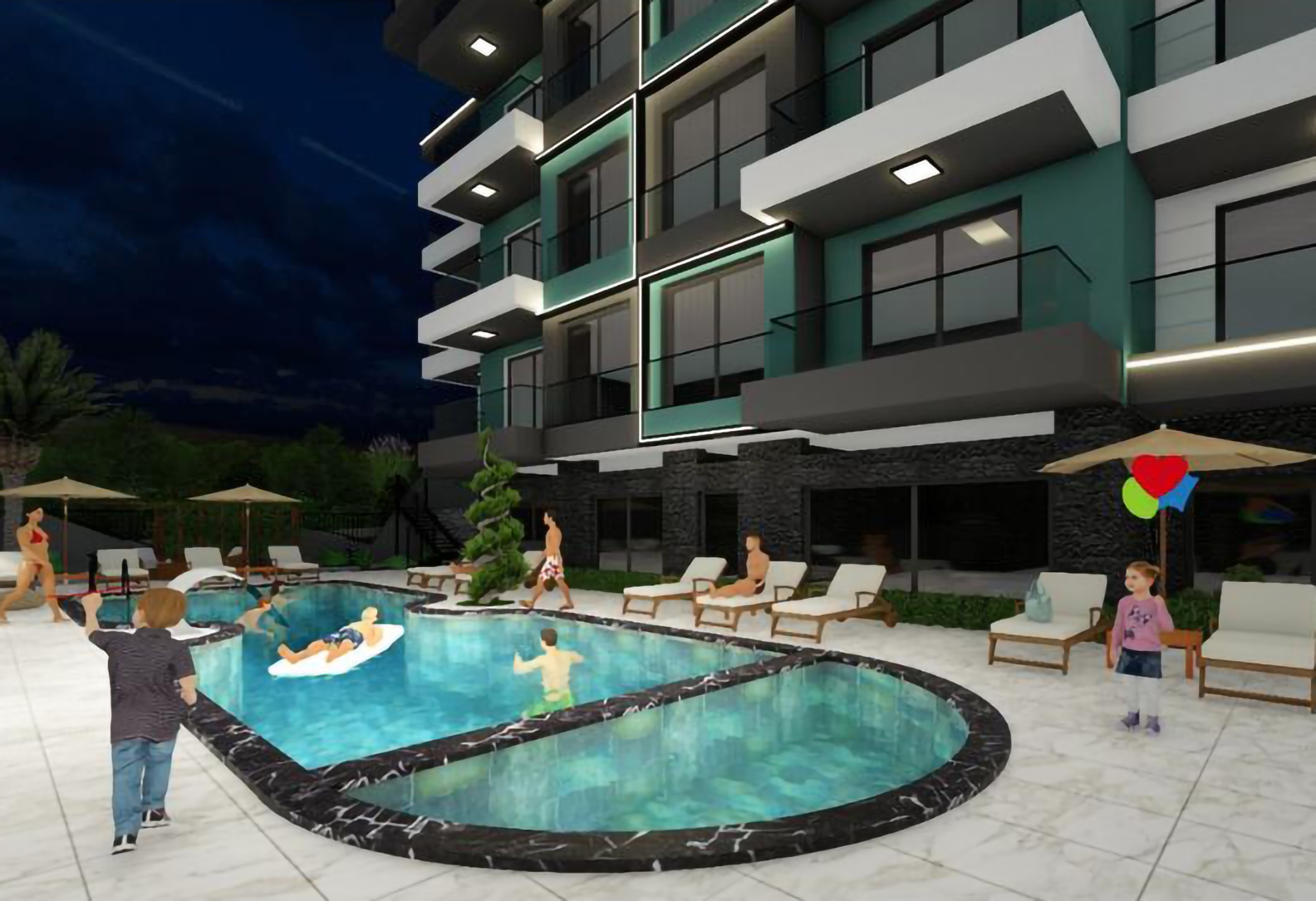 1+1 Leilighet med Fantastisk Utsikt i Alanya Sentrum