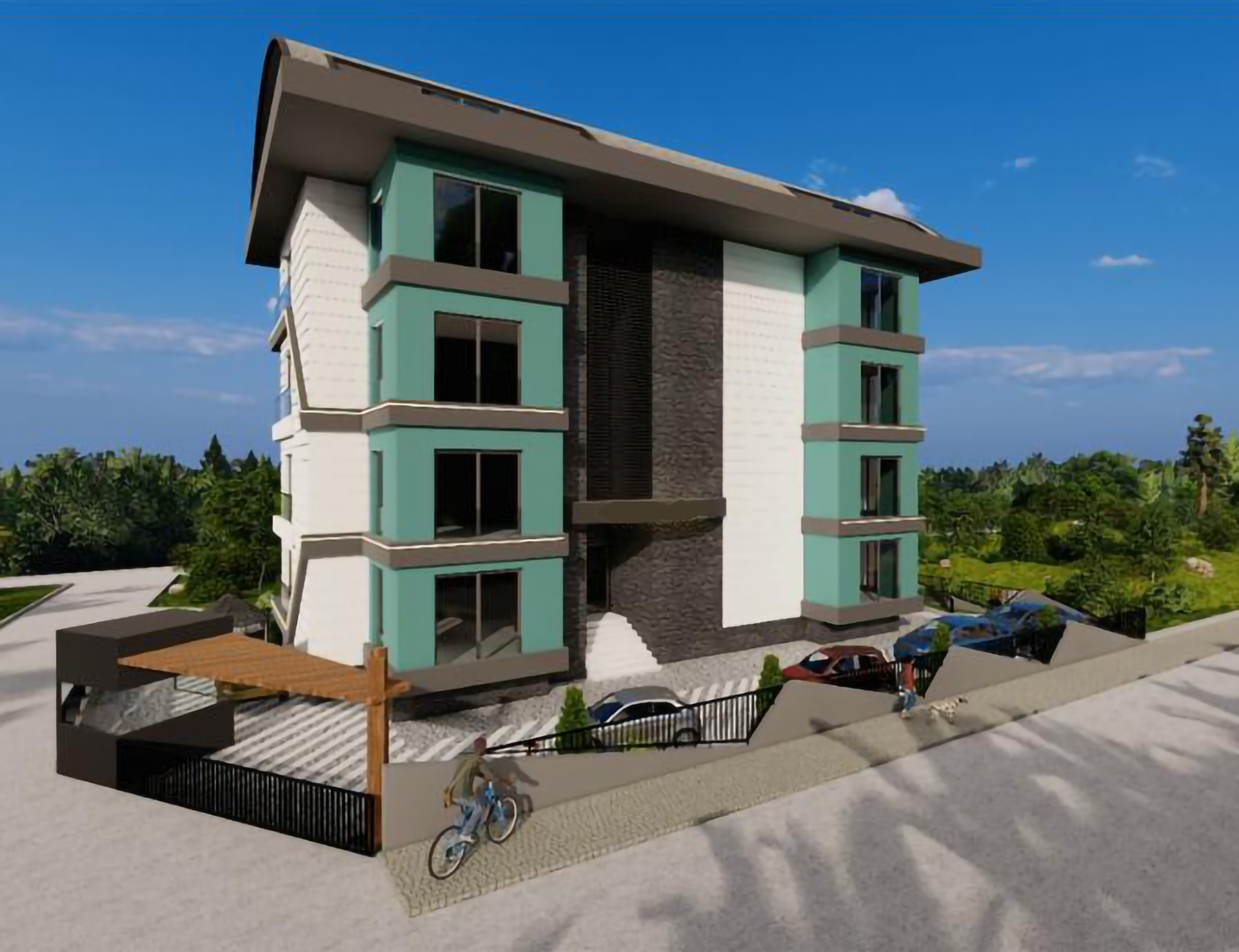 1+1 Leilighet med Fantastisk Utsikt i Alanya Sentrum