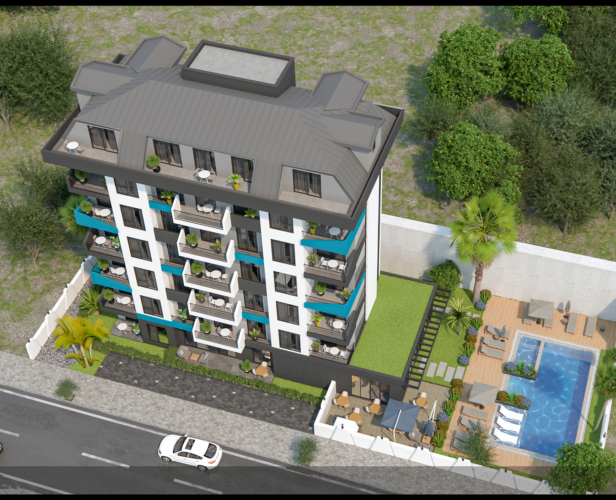 Luxuriöse 2+1 Wohnung mit Meerblick und Bergblick, Alanya - Avsallar
