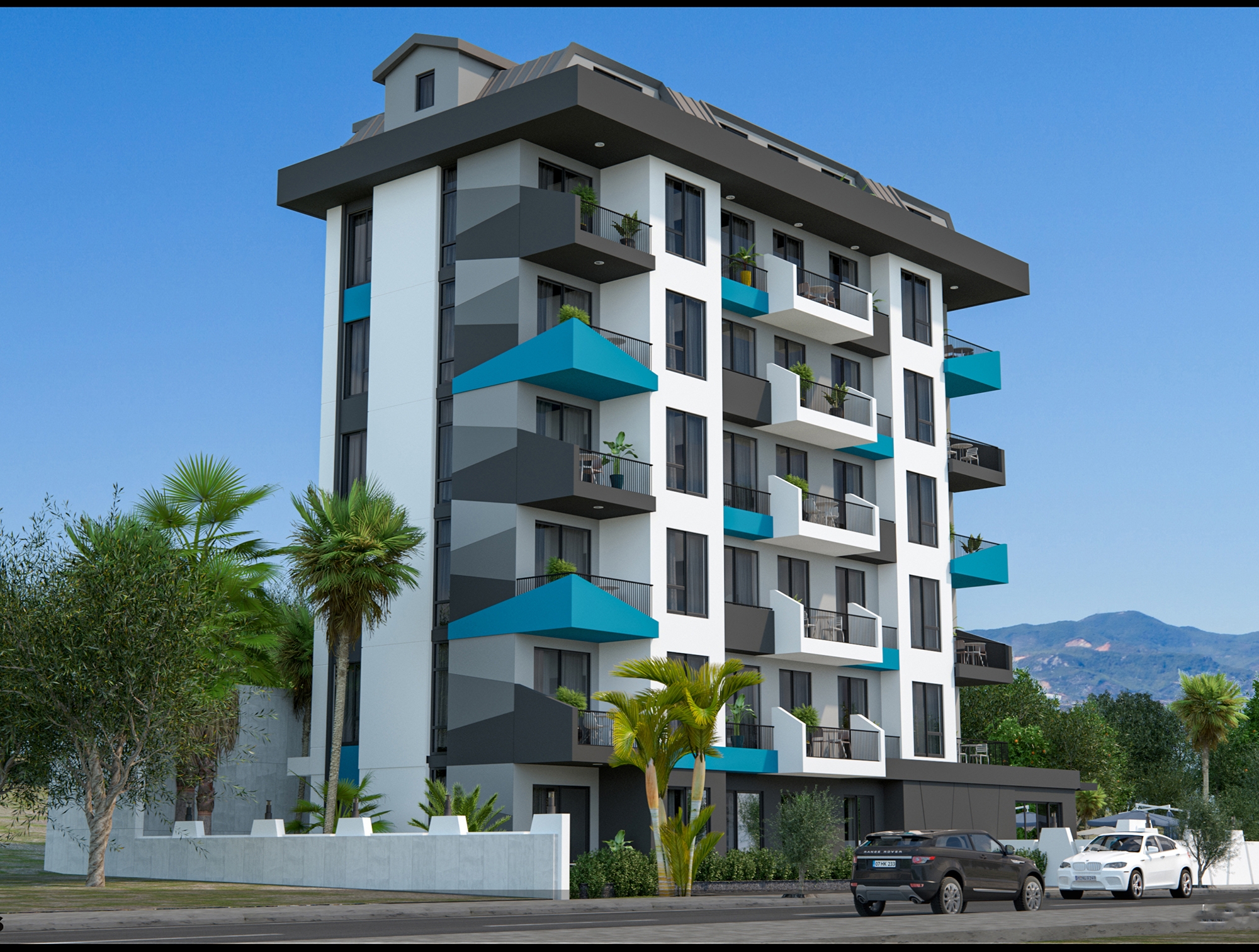 Luxuriöse 2+1 Wohnung mit Meerblick und Bergblick, Alanya - Avsallar