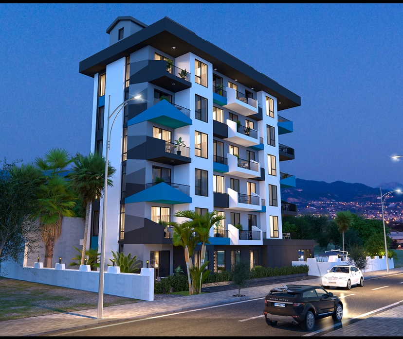 Luxuriöse 2+1 Wohnung mit Meerblick und Bergblick, Alanya - Avsallar