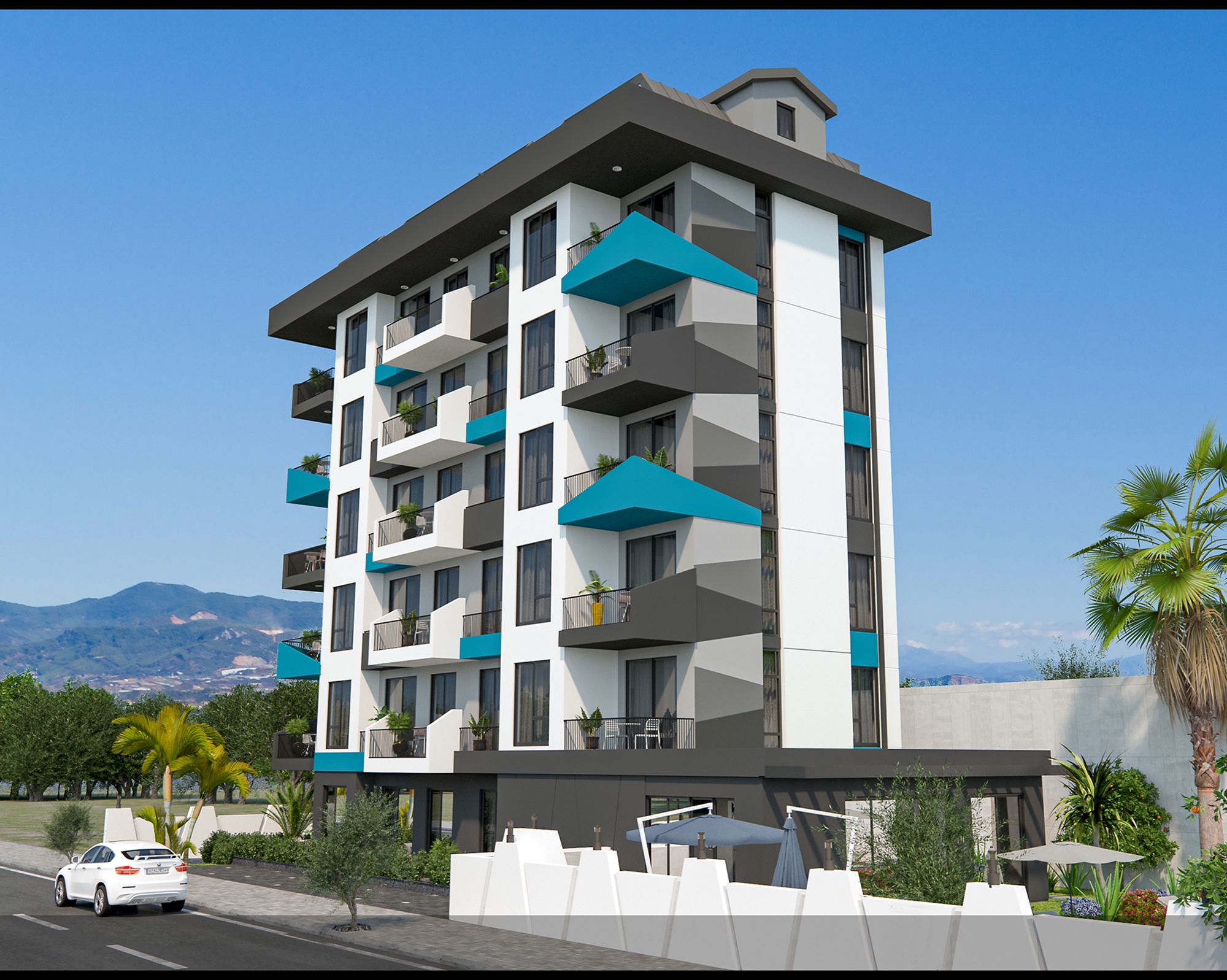 Luxuriöse 2+1 Wohnung mit Meerblick und Bergblick, Alanya - Avsallar