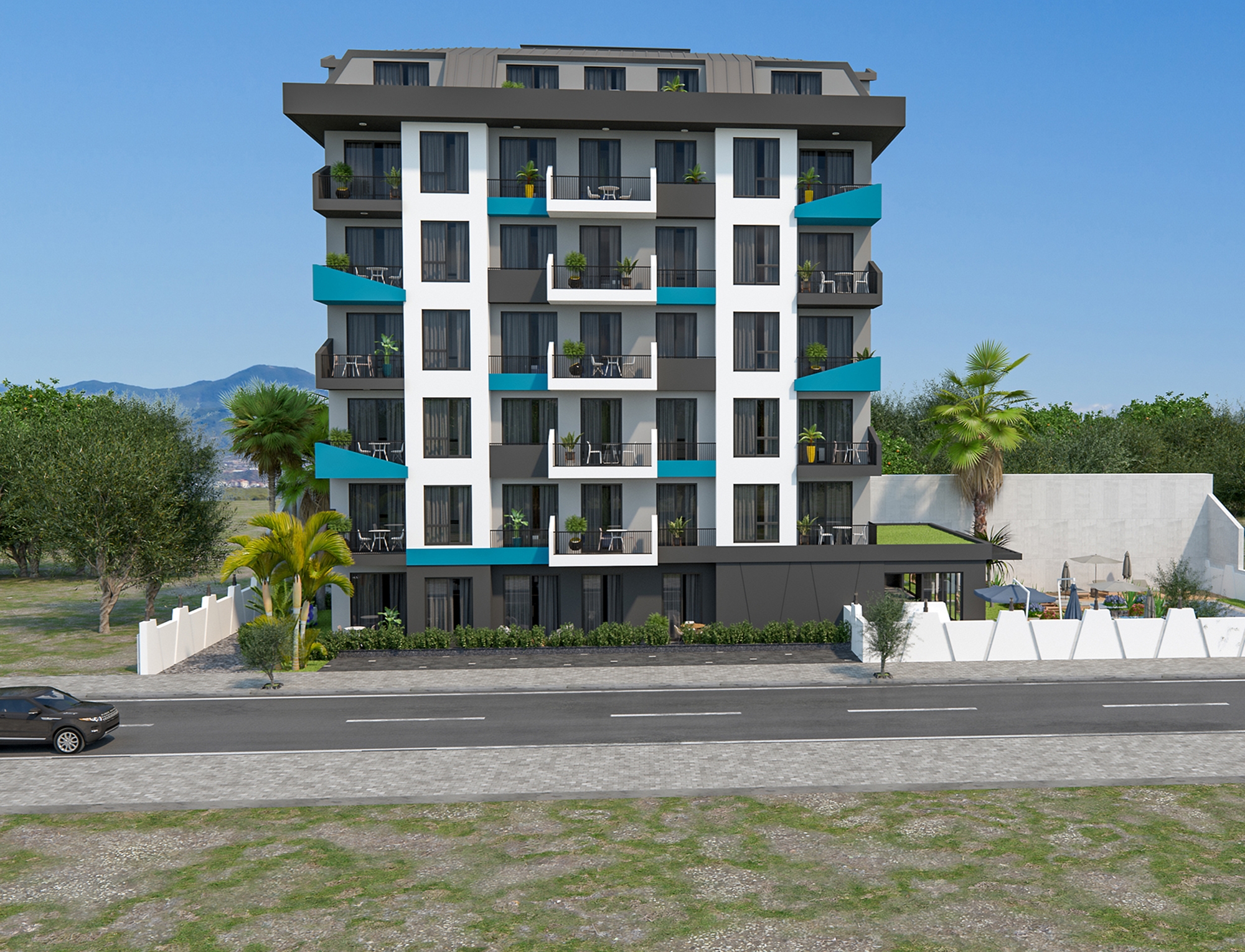 Luxuriöse 2+1 Wohnung mit Meerblick und Bergblick, Alanya - Avsallar