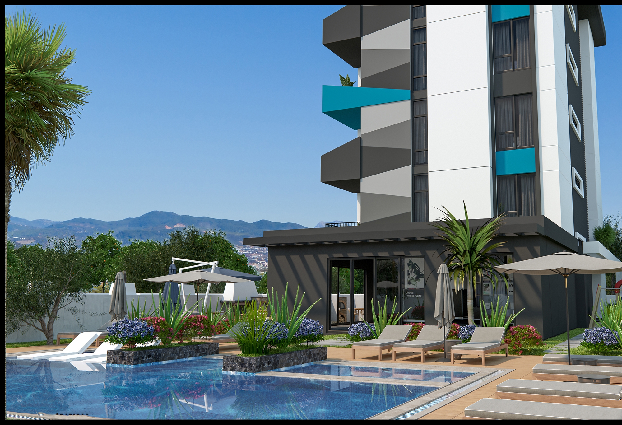 Luxuriöse 2+1 Wohnung mit Meerblick und Bergblick, Alanya - Avsallar