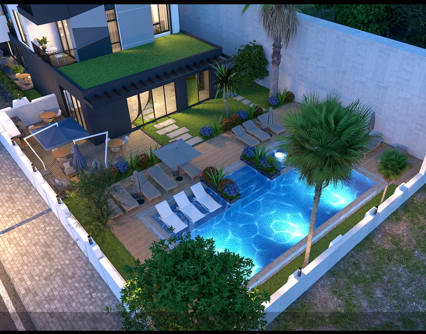 Luxuriöse 2+1 Wohnung mit Meerblick und Bergblick, Alanya - Avsallar