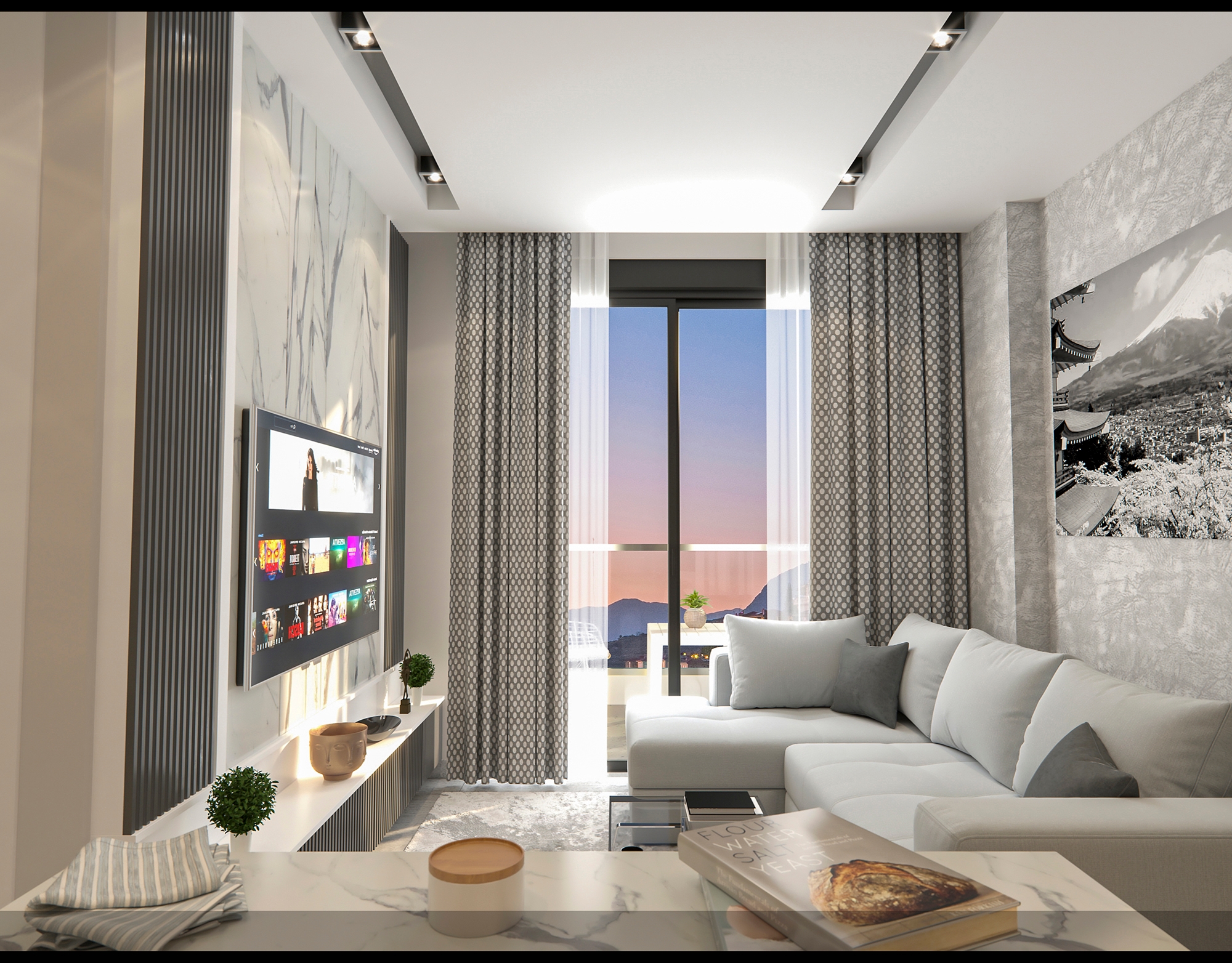 Luxuriöse 2+1 Wohnung mit Meerblick und Bergblick, Alanya - Avsallar