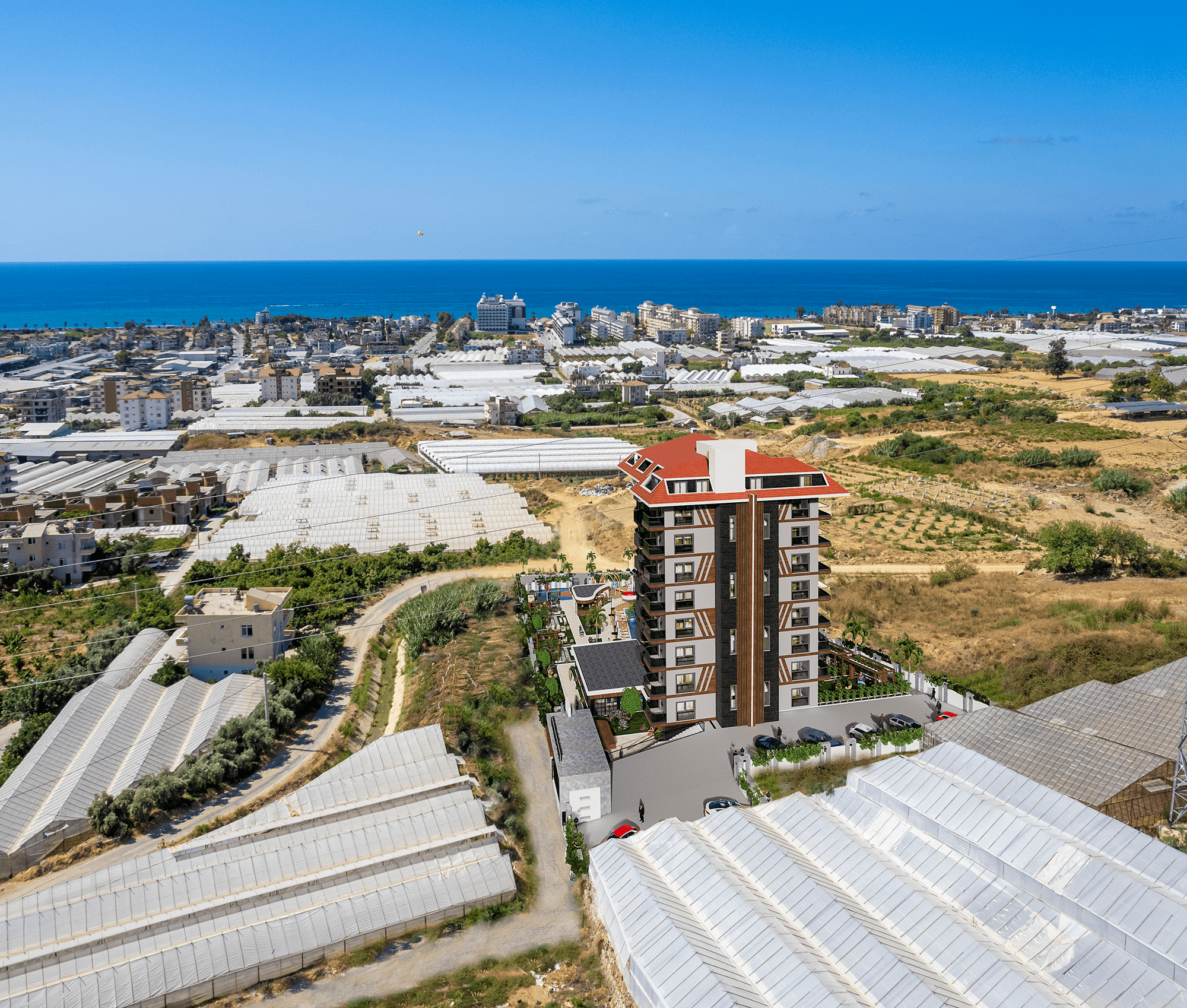 Ylellinen 1+1 huoneisto meri- ja vuorinäköalalla, Alanya - Payallar