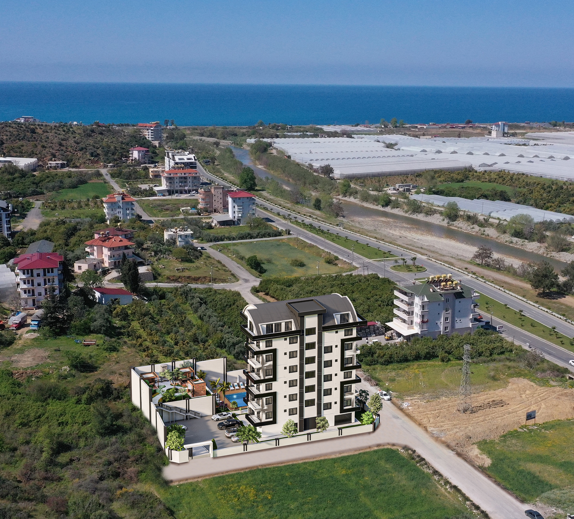 Luxuriöse 1+1 Wohnung mit Meerblick in Demirtas, Alanya