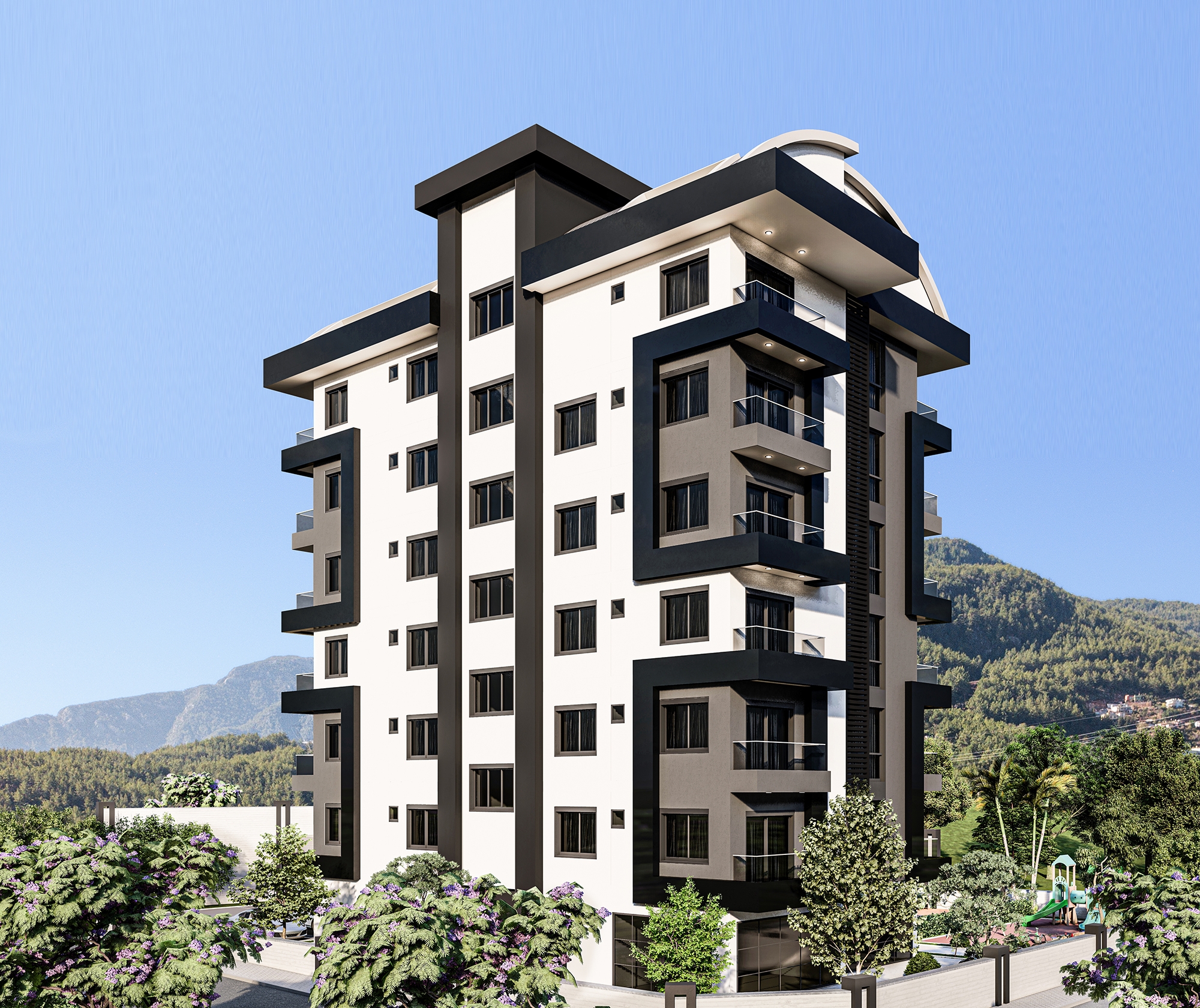 Luxuriöse 1+1 Wohnung mit Meerblick in Demirtas, Alanya