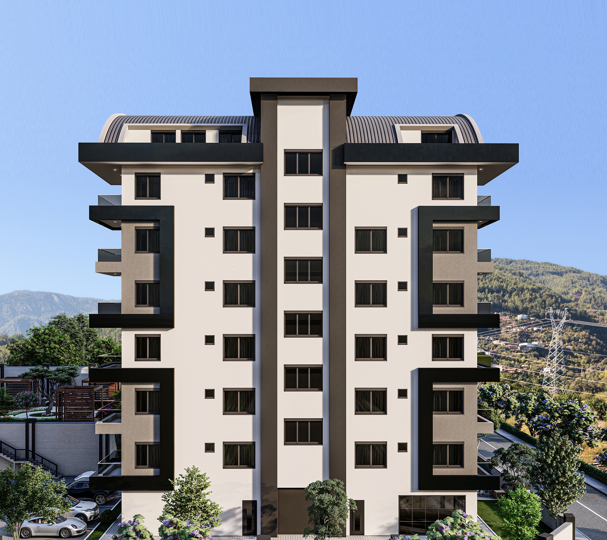 Luxuriöse 1+1 Wohnung mit Meerblick in Demirtas, Alanya